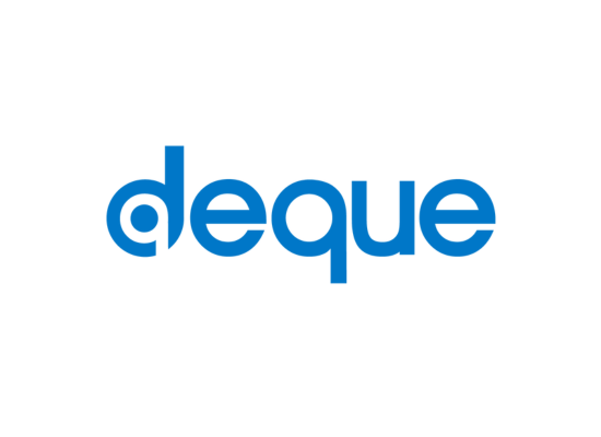 Deque logo on a white background 
