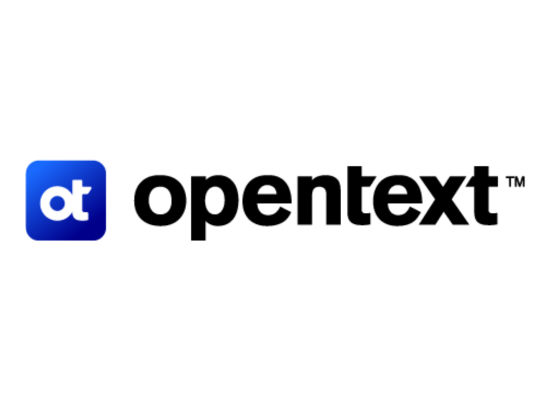 Opentext logo on a white background 